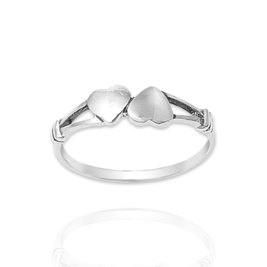Silver Double Hearts Ring